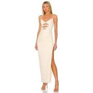 REVOLVE Majorelle Lydia Maxi Dress L Buttercream Lace Sexy Formal Romantic Fairy